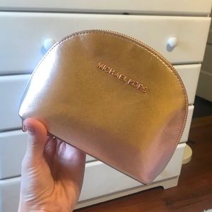 Rose Gold Michael Khors Makeup Bag